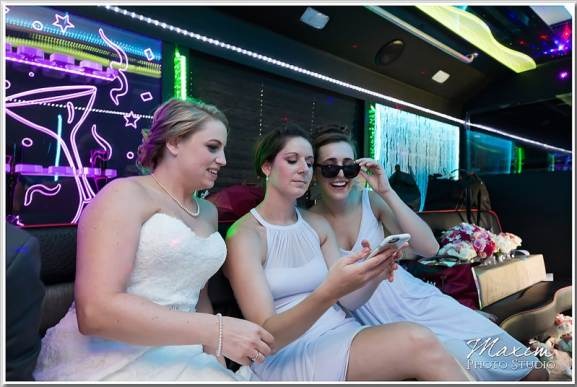 Happy customers enjoying luxury limousine service from transportmovehub.xyz during a memorable event.